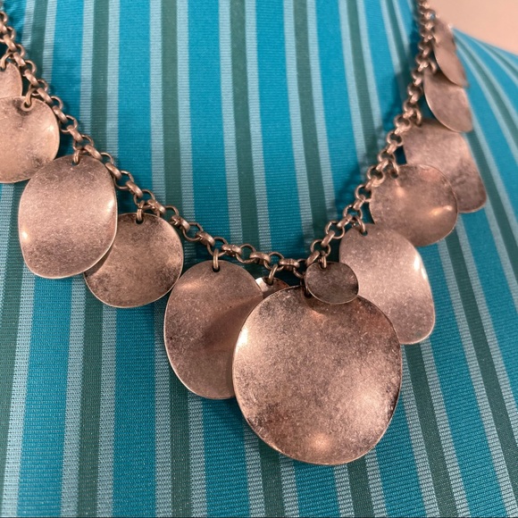 Silver tone disc coin necklace - Picture 9 of 10